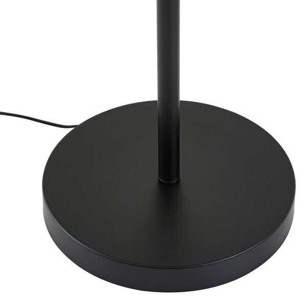 Lindby Aovan álló lámpa, fekete, polc, USB-csatlakozó, Fekete, Nappali / Étkező, fém, Modern