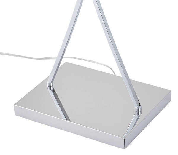 Lucande állólámpa Evaine, króm/fehér, fém, 157 cm, E27, Fehér / opál, Nappali / Étkező, fém, Modern