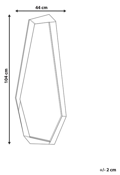 Falitükör CHANU 44 cm 104 cm Ezüst