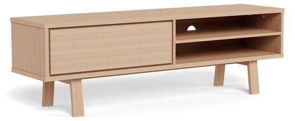 TV-állvány Norsica 1100, Természetes fa furnér, Laminált forgácslap, 50x160x40cm, Világos tölgy, Tölgy