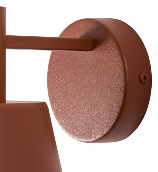 SIGMA Dunka fali világítás, téglavörös, 1 izzóval, acél, magasság 17 cm, dimmelhető, Piros, Nappali / Étkező, fém, Modern