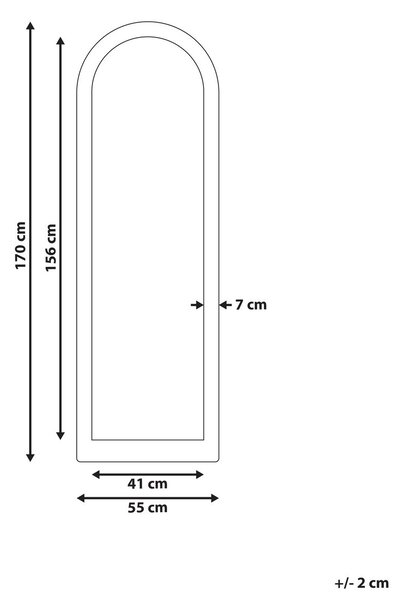 Falitükör COIGNY 55 cm 170 cm Fenyőfa Világosbarna