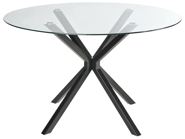 Étkezőasztal MESTON Fekete 120 cm 120 cm Edzett üveg