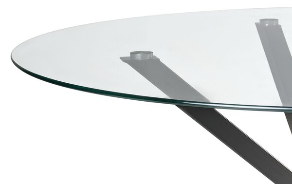 Étkezőasztal MESTON Fekete 120 cm 120 cm Edzett üveg