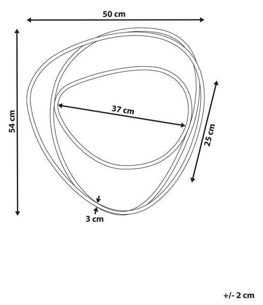 Falitükör COURCY 50 cm 54 cm Fém Arany