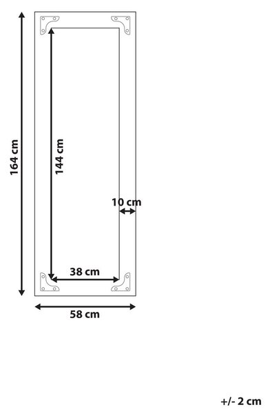 Falitükör BLOSVILLE 58 cm 164 cm Fenyőfa Barna