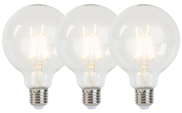 3 db E27-es szabályozható LED izzó G95 5W 470lm 2700K készlet