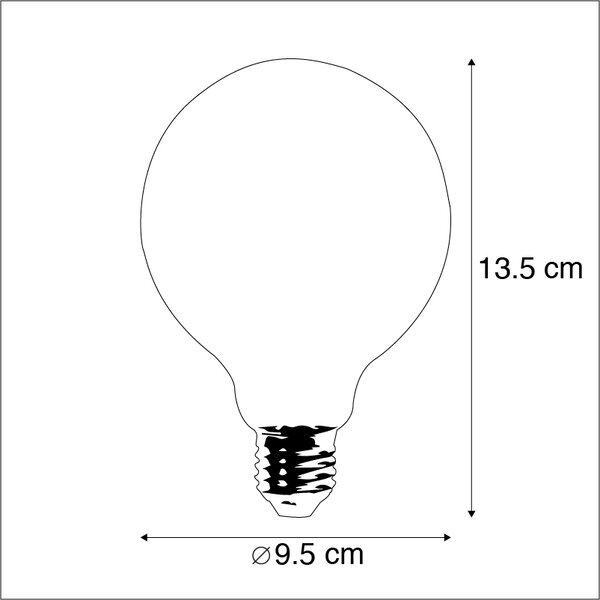 5 db E27-es szabályozható LED izzó G95 arany 5W 380lm 2200K készlet