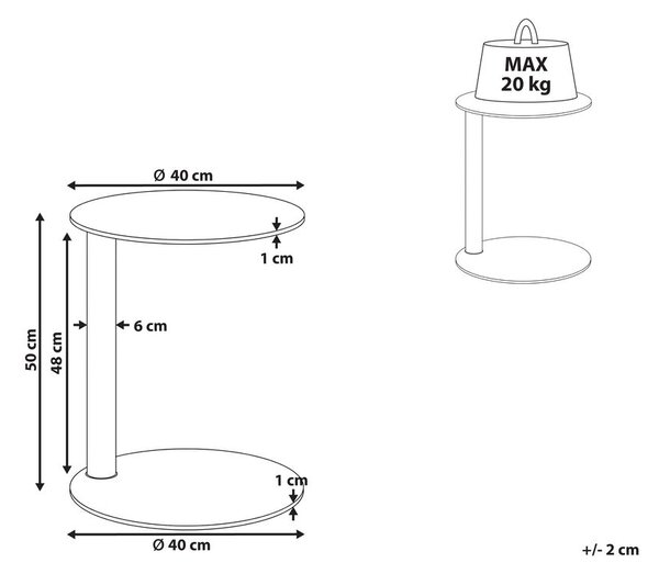 Kerti kisasztal VENTURINA 40 cm 40 cm Fém Bézs