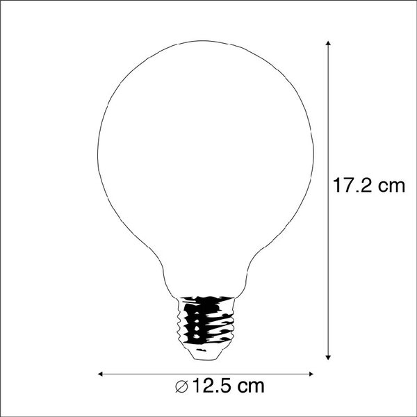 3 db E27-es szabályozható LED izzó G125 arany 5W 450lm 2200K készlet