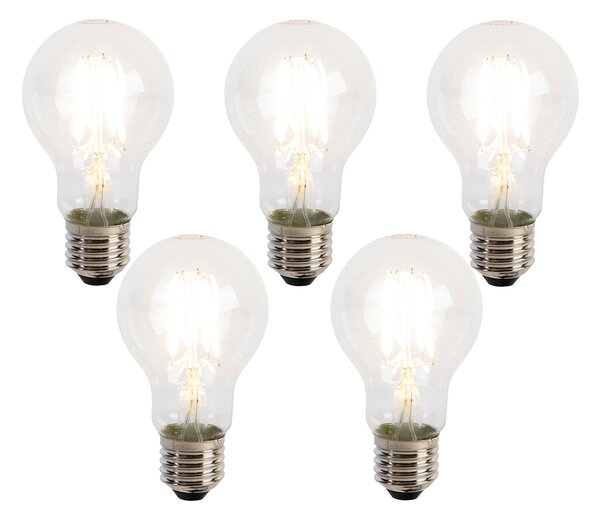 5 db E27 LED Filament izzó szett A60 szürkületi érzékelővel 4W 470lm 2700K