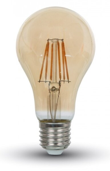 E27 borostyán LED filament izzó A67 10W