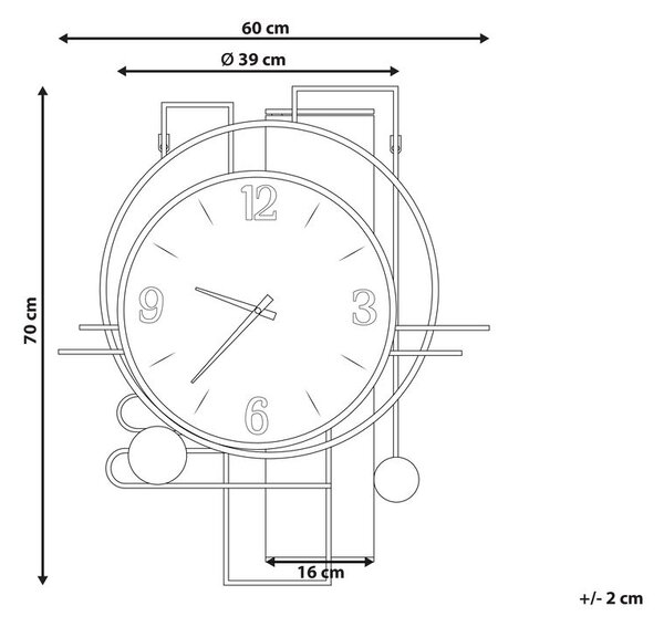 Fali óra TAVEL 60 cm Színes