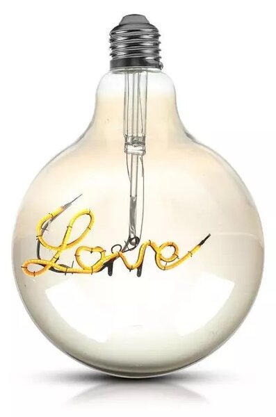 E27 LED filament izzó G125 5W LOVE