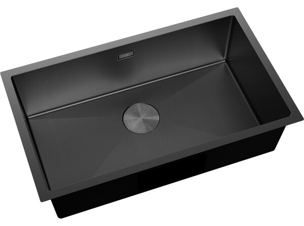 Mexen Trixo, 1 medencés rozsdamentes mosogató 750 x 440 mm, fekete, méhsejtmintás, 6415751000-70HC