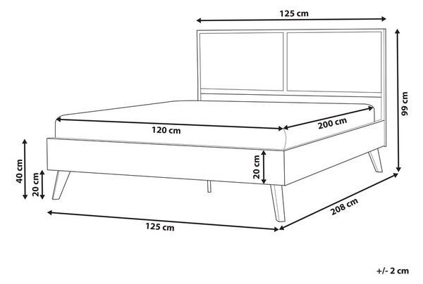 Ágy PE Rattan MONPAZIER 120 x 200 cm Fekete