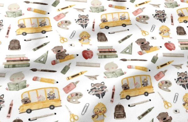 BACK TO SCHOOL - gyermek pamut lepedő Méret: Gyerekméret 1x 90x135 + 1x 65x45