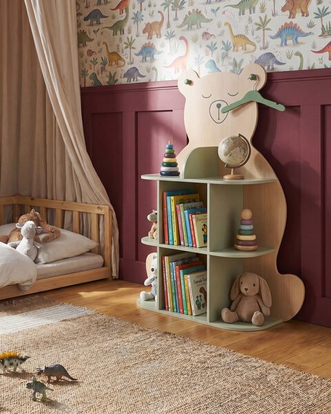 Polcrendszer ELWOOD 108 cm Világosbarna/ Zöld