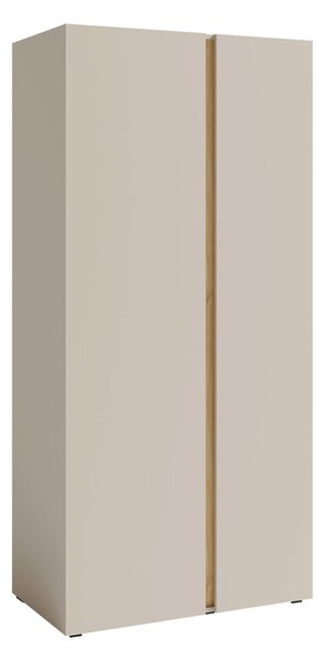 Gardróbszekrény Fiosono 102, Laminált forgácslap, 195x90x50cm, Világos tölgy, Bézs