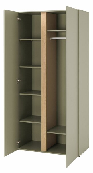 Gardróbszekrény Fiosono 102, Laminált forgácslap, 195x90x50cm, Világos tölgy, Bézs