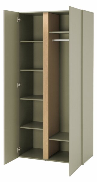 Gardróbszekrény Fiosono 102, Laminált forgácslap, 195x90x50cm, Tölgy, Eukaliptusz