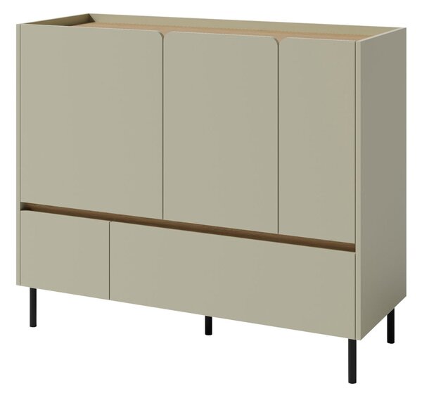 Komód Fiosono 107, Laminált forgácslap, 105x120x40cm, Tölgy, Eukaliptusz