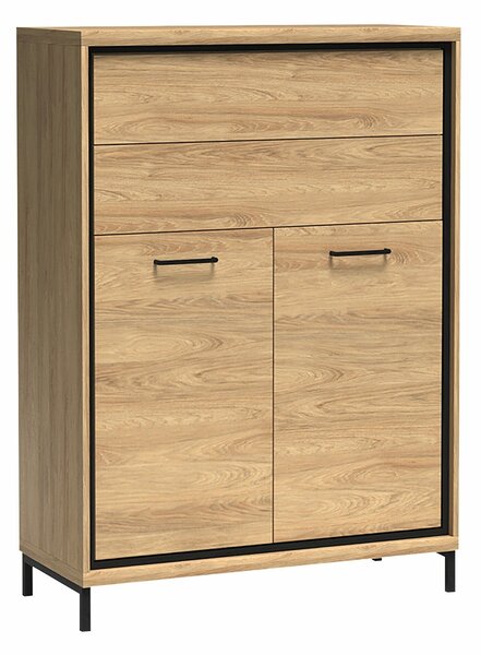 Komód Etrmoni 103, Laminált forgácslap, 120x92x41cm, Világos fa