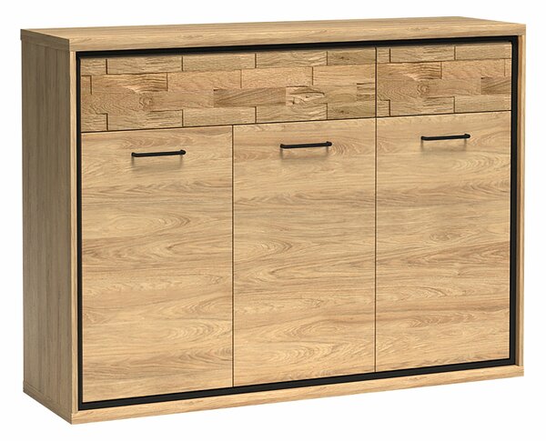 Komód Etrmoni 104, Laminált forgácslap, 101x135x41cm, Tölgy, Világos fa