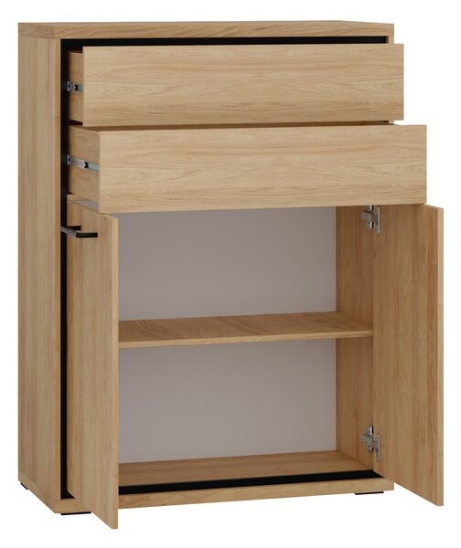 Komód Etrmoni 103, Laminált forgácslap, 120x92x41cm, Tölgy, Világos fa