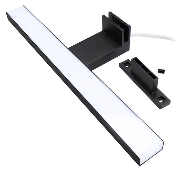 Mereo, Mereo LED fürdőszobai világítás a tükör fölé, fekete, 40 cm, 7 W, 455 lm, 4000 K, IP44, 230 V, MER-CN700B40