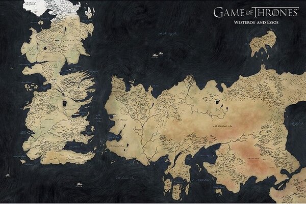Plakát Game of Thrones - Westeros Map, (91.5 x 61 cm)