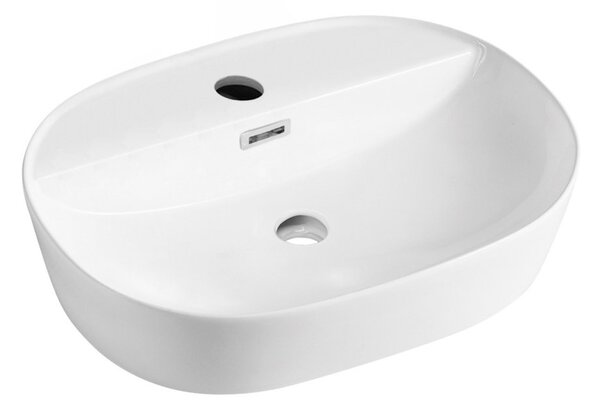 Mereo, Mereo Pultra helyezhető mosdó túlfolyóval, Lota, 500x380x150 mm, ovális, kerámia, MER-UC503815