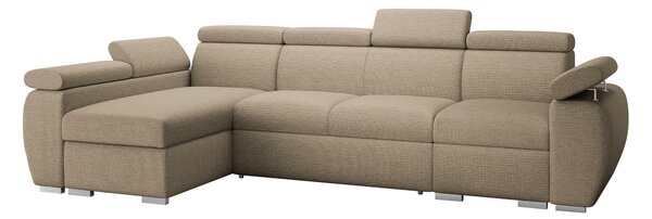Sarokkanapé Columbus 227, Kárpit, 85x320x170cm, Fenyő