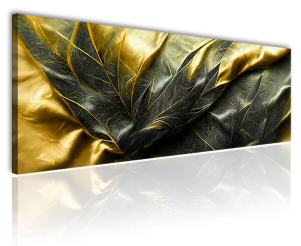 120x50 cm Fekete és arany selyem vászonkép