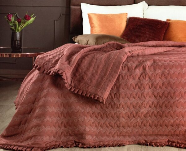 Dekoratív kétoldalas bordó ágytakaró Szélesség: 220 cm | Hossz: 240 cm