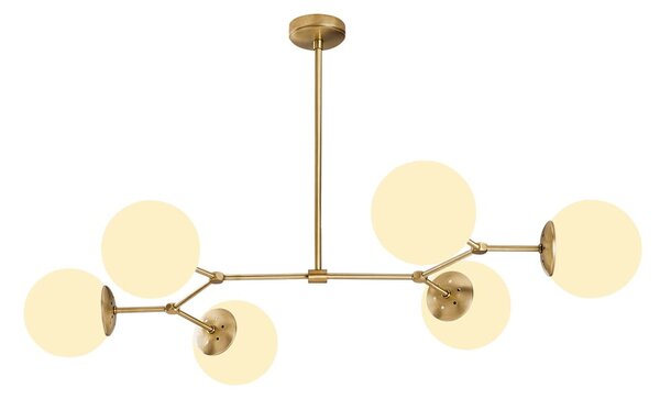 Fehér-sárgaréz színű függőlámpa üveg búrával Damar – Opviq lights