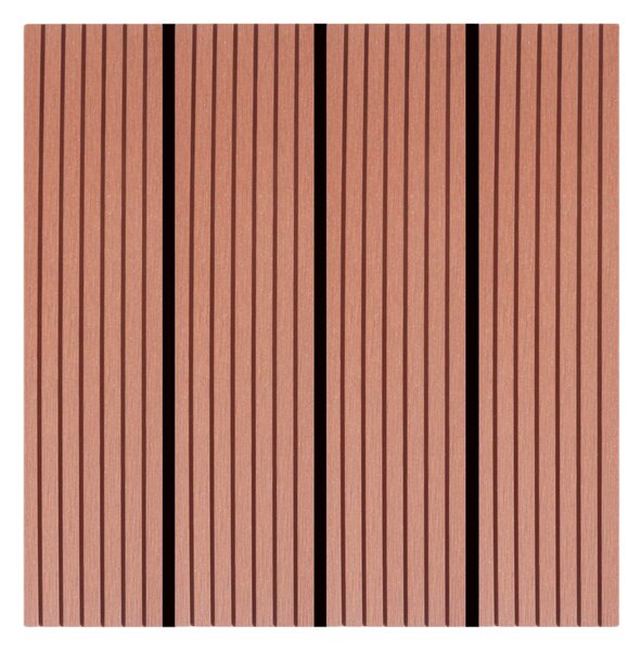 WPC 1 m2 padlóburkolat 11db 30x30cm, csíkozott, rozsdavörös összepattintható