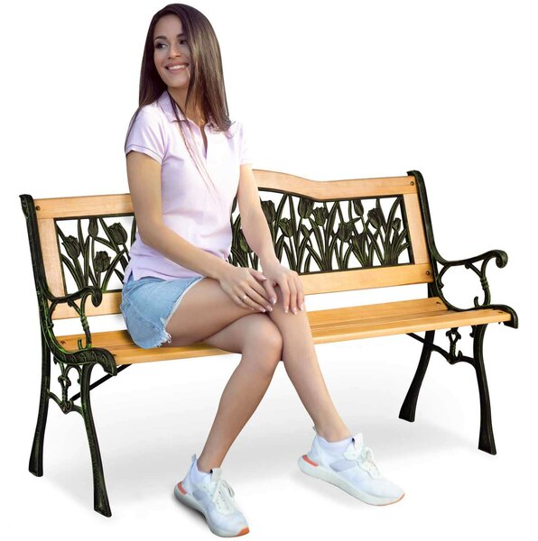 Sofotel Gardi Tulip kerti Pad háttámlával 123,5x74x48cm - Zöld, Natúr