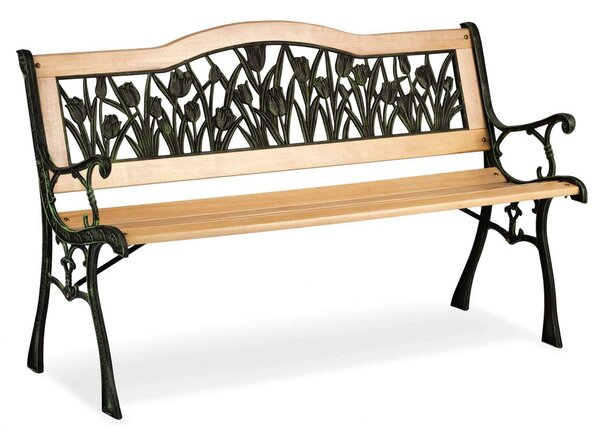 Sofotel Gardi Tulip kerti Pad háttámlával 123,5x74x48cm - Zöld, Natúr