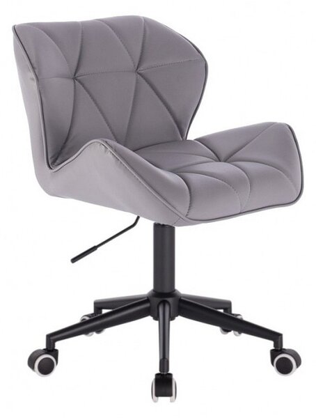 HC111K Szürke modern műbőr szék fekete lábbal
