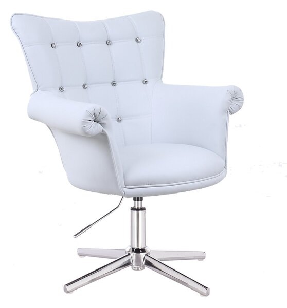 HC804CCROSS XXL Fehér modern műbőr szék krómozott lábbal
