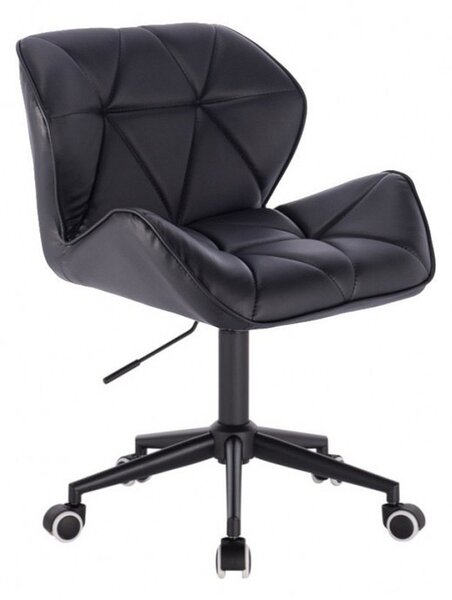 HC111K Fekete modern műbőr szék fekete lábbal