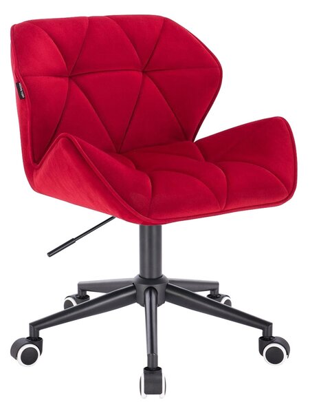 HR111K Vörös modern velúr szék fekete lábbal