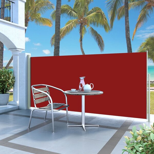 VidaXL piros kihúzható oldalsó terasznapellenző 140 x 300 cm