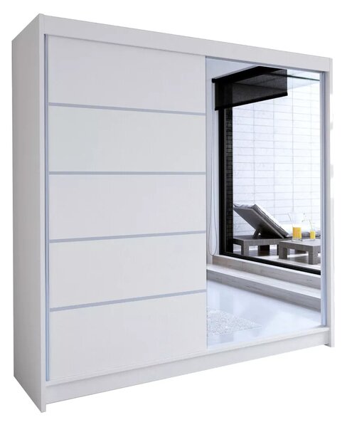 Gardróbszekrény Closico Cavaris III, Laminált forgácslap, 215x180x58cm, Fehér