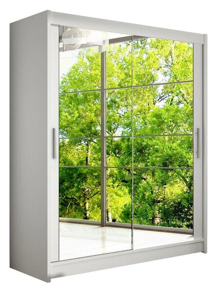 Gardróbszekrény Closico Camera XI, Laminált forgácslap, 200x150x58cm, Fehér