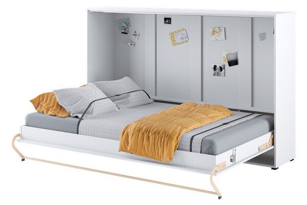 Ágy - gardrób Concept Pro Lenart AH110Egyszemélyes, Fehér, 120x200, Laminált forgácslap, Ágyrács, 157x215x139cm