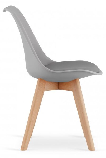 Étkező garnitúra 1 + 4, ADRIA 120x80cm fehér asztal + BALI MARK szék szürke
