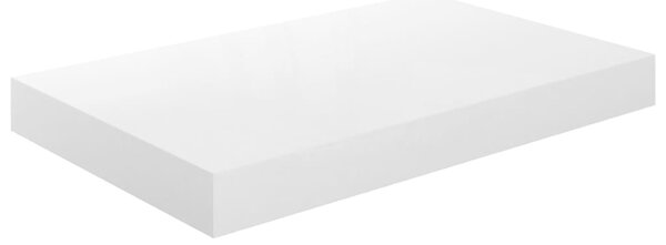 Magasfényű fehér MDF lebegő fali polc 40 x 23 x 3,8 cm (323742)