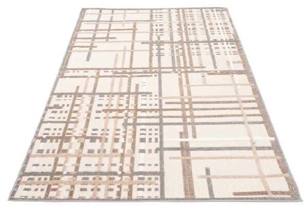 Bézs-barna modern LINCOLNO szőnyeg Méret: 80x150 cm